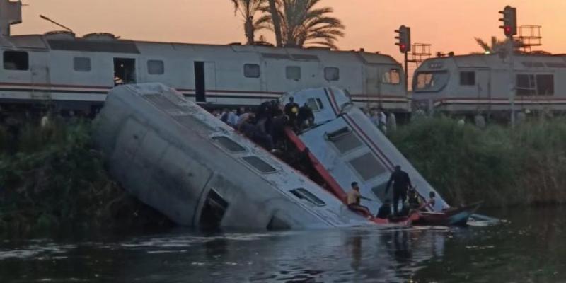 حادث تصادم قطارين في المنيا