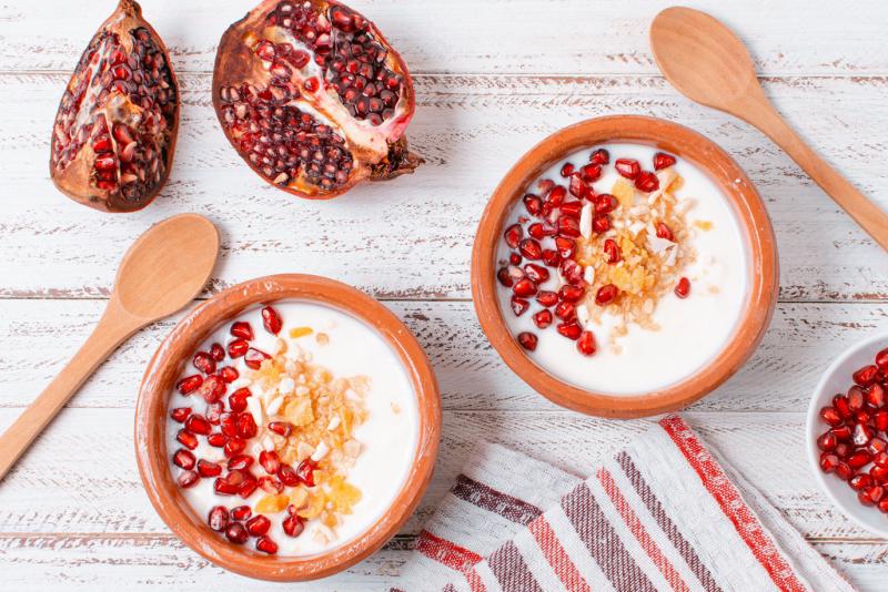 تحضير الرمان بالزبادي