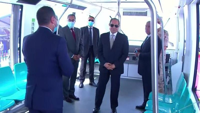 الرئيس السيسي يفتتح مونوريل شرق النيل 